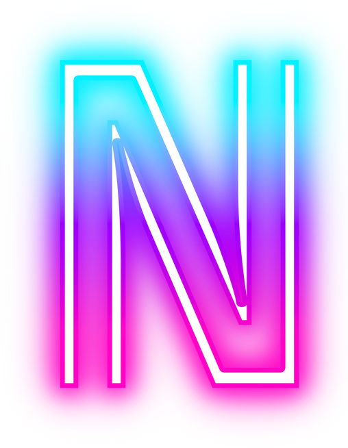 Gradient Neon Uppercase Letter N