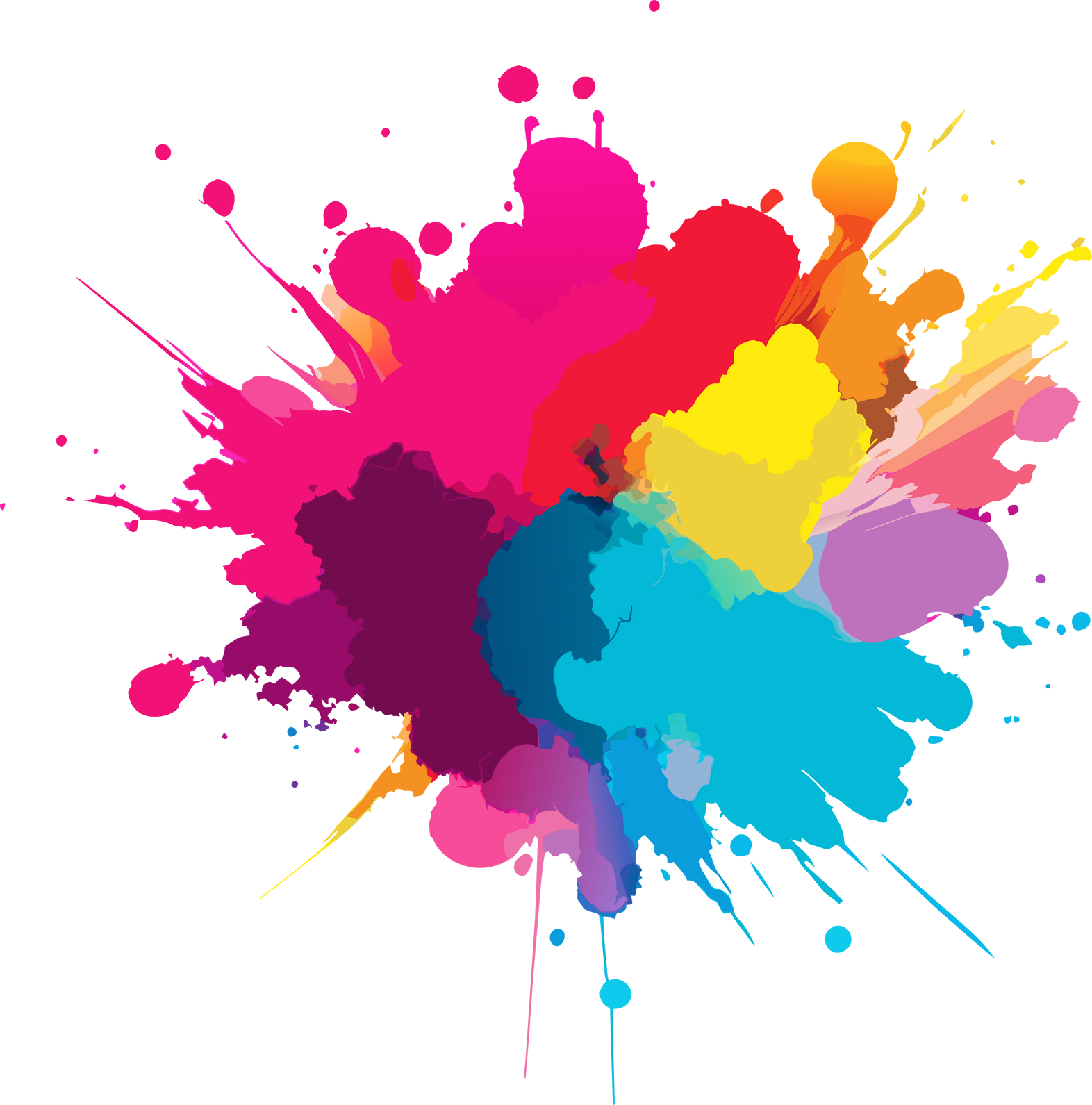 Colorful watercolor splash splatter stain