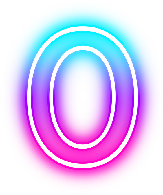 Gradient Neon Uppercase Letter O